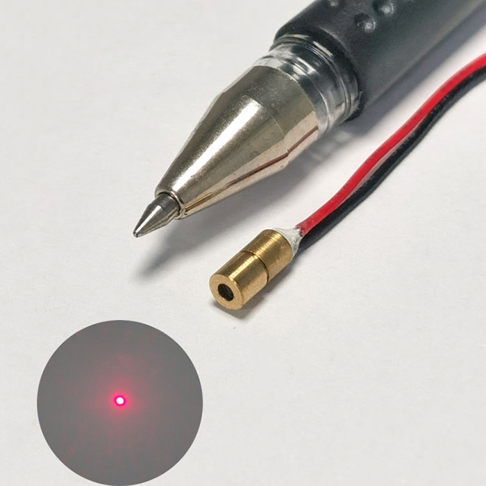 Ultra-small Size Laser 650nm 0.5mW 레이저 다이오드 모듈 Dot Φ3.6×9mm - Click Image to Close